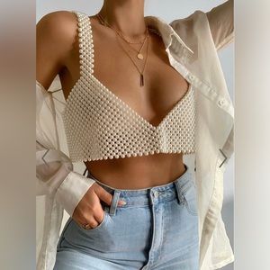 Showpo Peggy Croptop in Pearl
